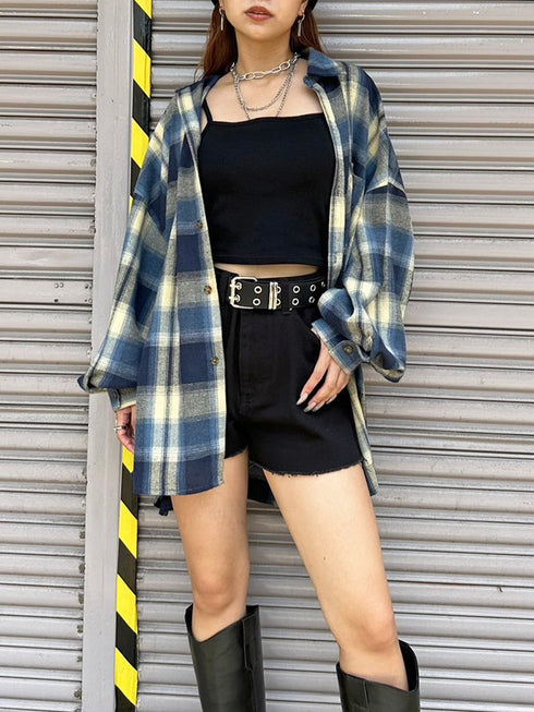 BIGシルエットチェックシャツ
